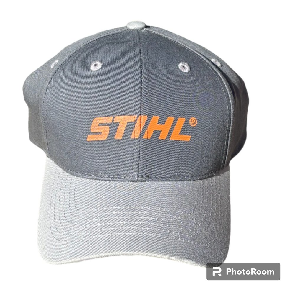Stihl Hat Cap Strap Back Gray Orange Proud Owner‎ Tools Adjustable Graphic NEW
